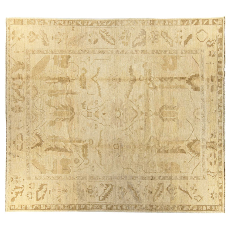 Tufenkian Navereh Oriental HandKnotted Wool Beige Area Rug Perigold